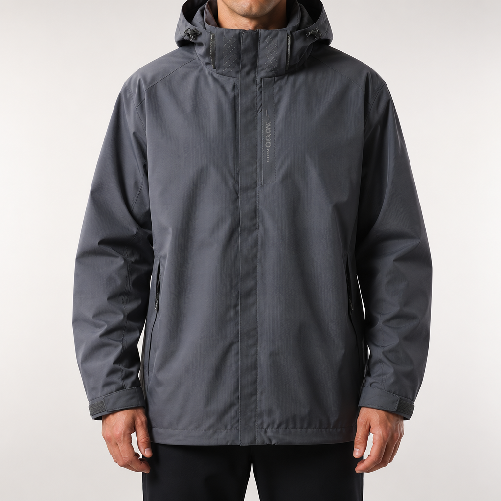 Jeremy | Mens Waterproof Windproof Hooded Outdoor Ski Jacket Snow Coat, Grey