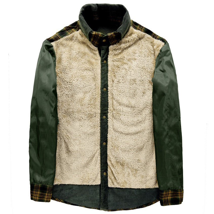 Jerry | Mens Fleece Lined Plaid Cotton Flannel Winter Shirt Jacket