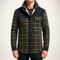 Jerry | Mens Fleece Lined Plaid Cotton Flannel Winter Shirt Jacket, Black