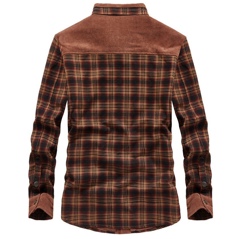 Jerry | Mens Fleece Lined Plaid Cotton Flannel Winter Shirt Jacket