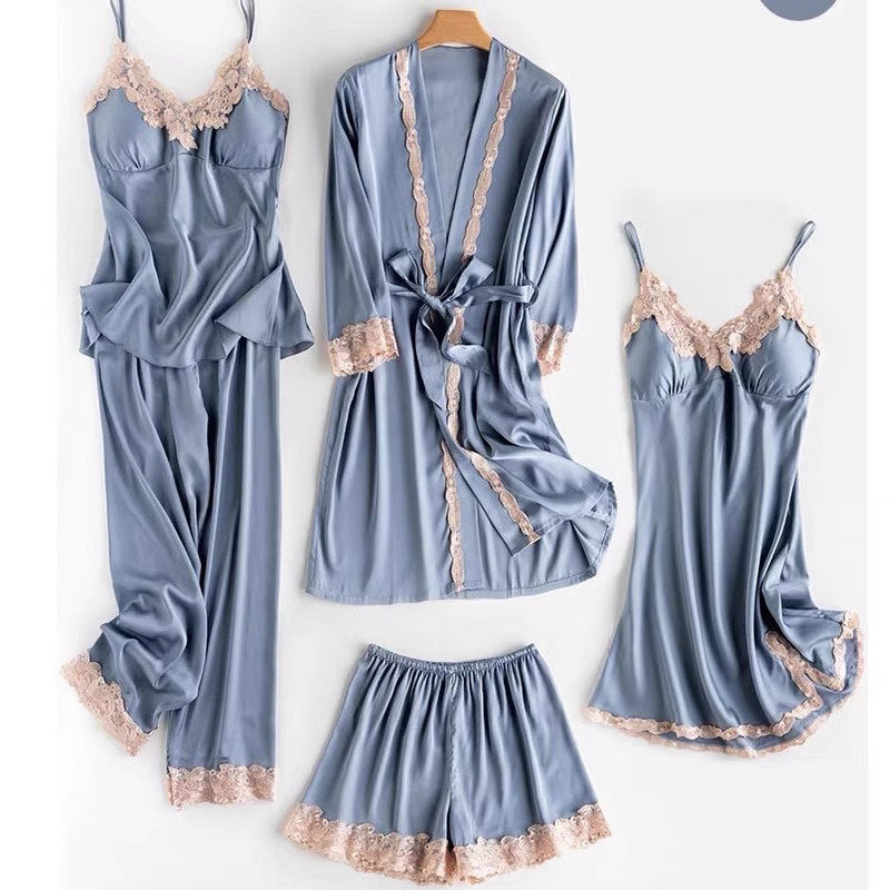 Jessa | Womens Satin Cami Sleepwear Robe Lounge Set