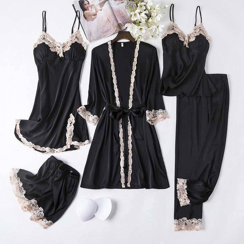 Jessa | Womens Satin Cami Sleepwear Robe Lounge Set