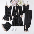Jessa | Womens Satin Cami Sleepwear Robe Lounge Set