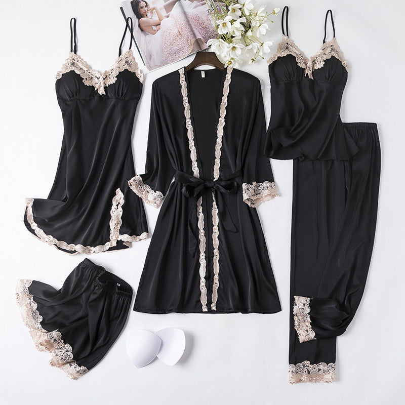 Jessa | Womens Satin Cami Sleepwear Robe Lounge Set