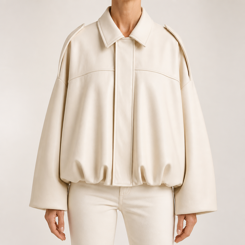 Jessica | Womens Suede Bomber Jacket Aviator Zip Up Outerwear, Off White