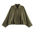 Jessica | Womens Suede Bomber Jacket Aviator Zip Up Outerwear