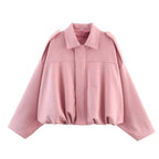 Jessica | Womens Suede Bomber Jacket Aviator Zip Up Outerwear