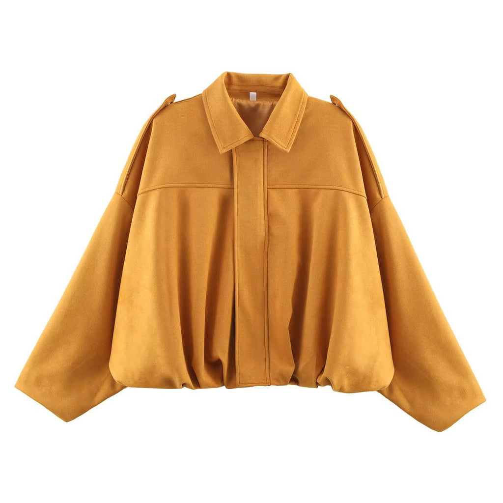 Jessica | Womens Suede Bomber Jacket Aviator Zip Up Outerwear