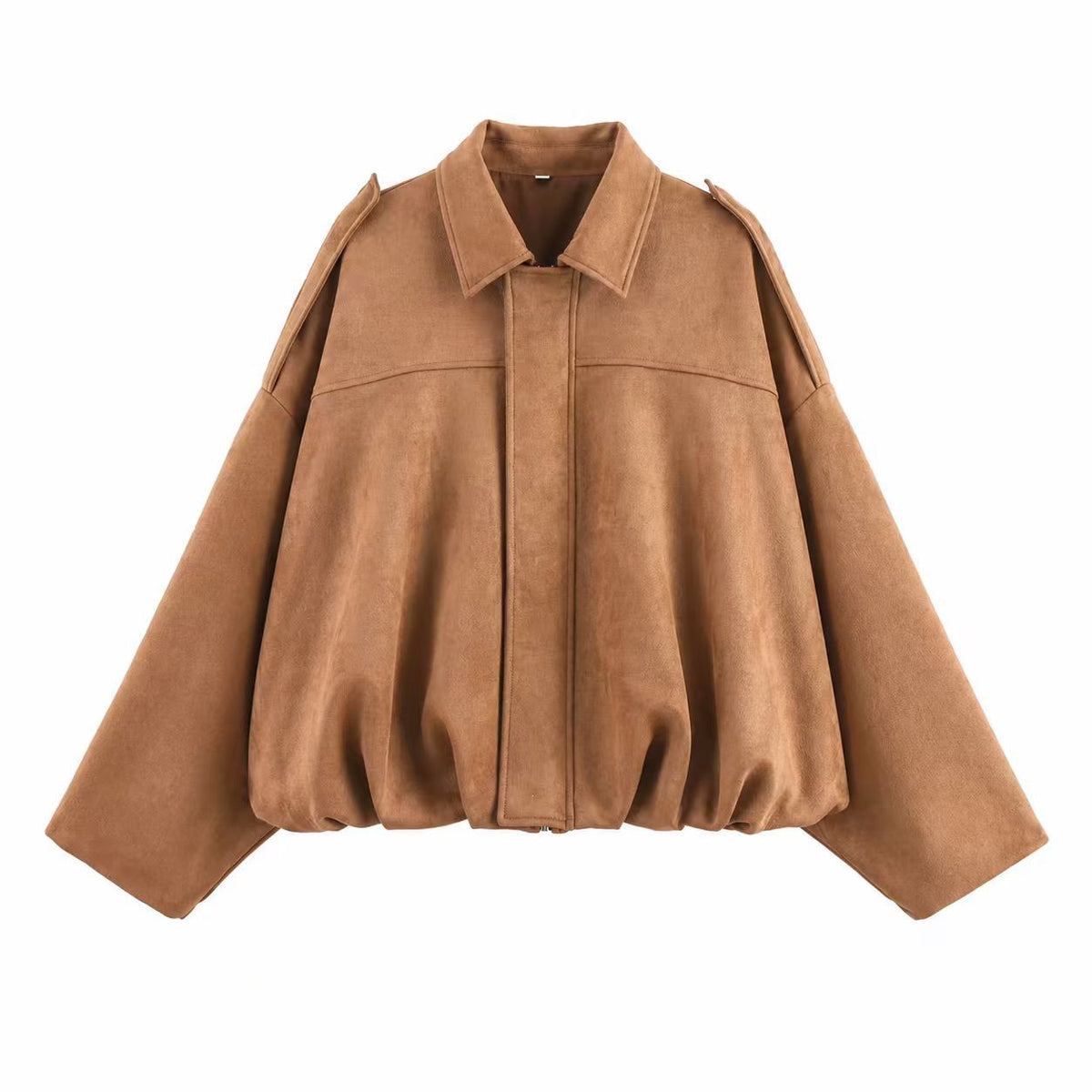 Jessica | Womens Suede Bomber Jacket Aviator Zip Up Outerwear