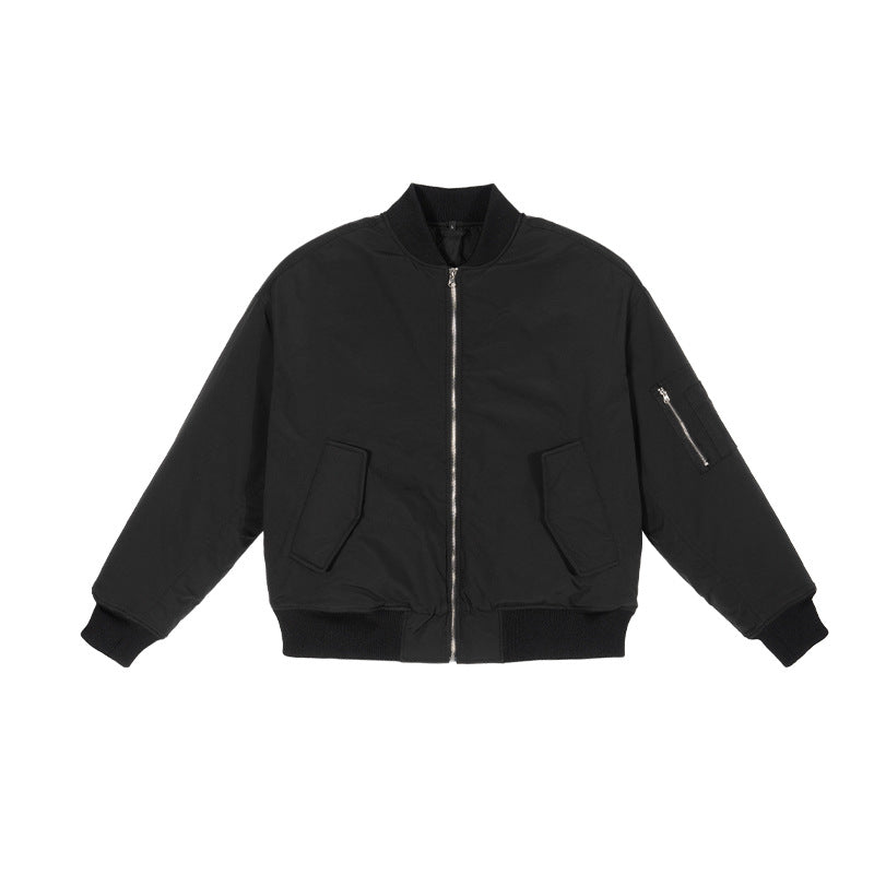 Jim | Mens Water Resistant Lined Winter Zip Up Black Bomber Jacket