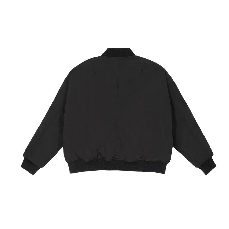 Jim | Mens Water Resistant Lined Winter Zip Up Black Bomber Jacket