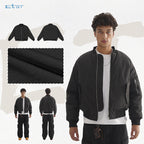 Jim | Mens Water Resistant Lined Winter Zip Up Black Bomber Jacket