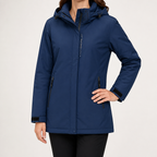 Joanne | Womens Waterproof Windproof Hooded Outdoor Ski Jacket Snow Coat, Dark Blue