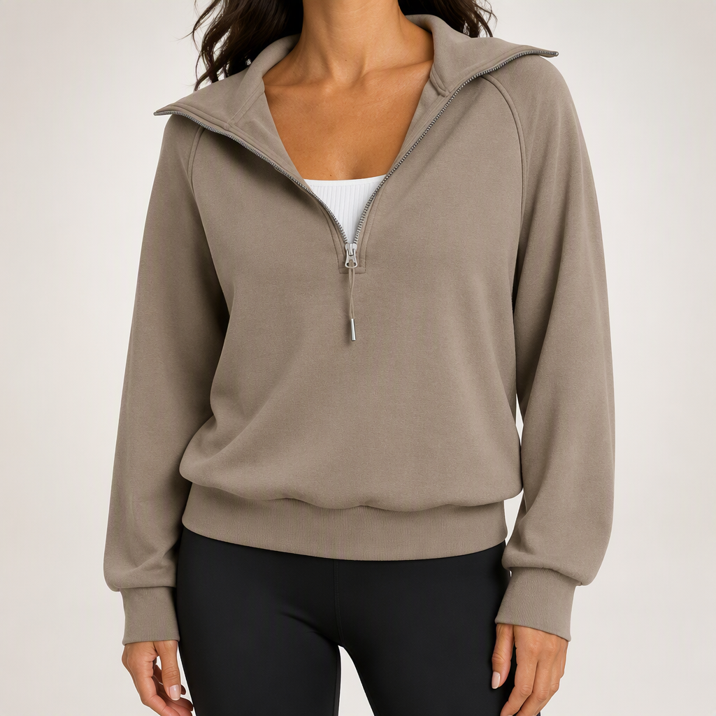 Jocelyn | Womens Half Zip Stand Collar Long Sleeve Running Workout Yoga Top, Design 7