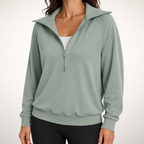 Jocelyn | Womens Half Zip Stand Collar Long Sleeve Running Workout Yoga Top, Design 3