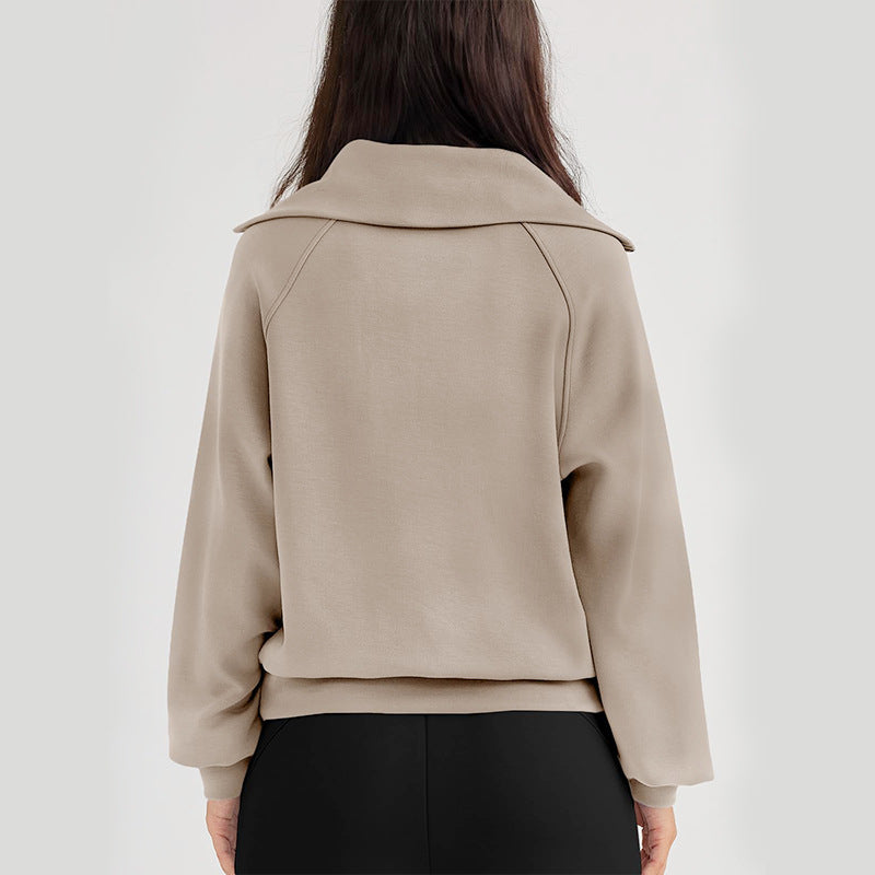 Jocelyn | Womens Half Zip Stand Collar Long Sleeve Running Workout Yoga Top