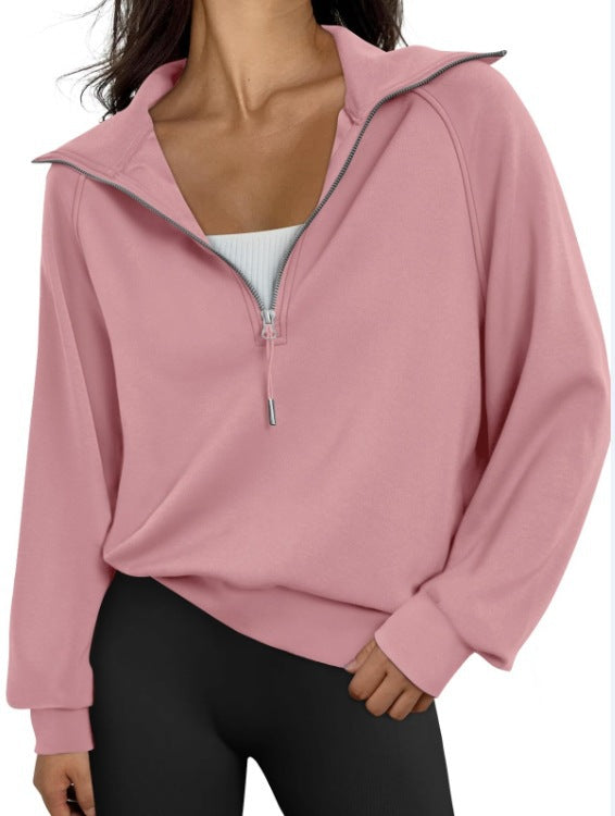 Jocelyn | Womens Half Zip Stand Collar Long Sleeve Running Workout Yoga Top
