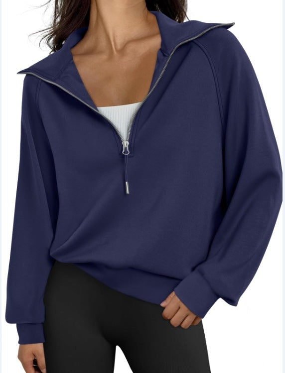 Jocelyn | Womens Half Zip Stand Collar Long Sleeve Running Workout Yoga Top