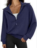Jocelyn | Womens Half Zip Stand Collar Long Sleeve Running Workout Yoga Top