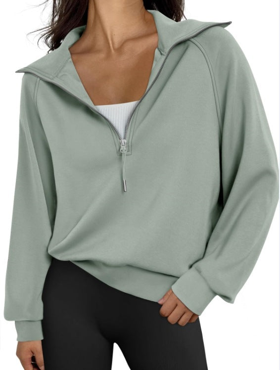 Jocelyn | Womens Half Zip Stand Collar Long Sleeve Running Workout Yoga Top