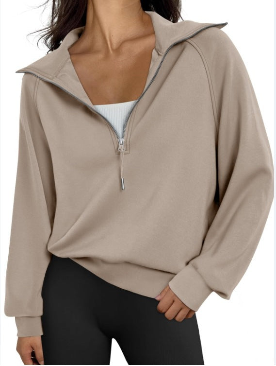 Jocelyn | Womens Half Zip Stand Collar Long Sleeve Running Workout Yoga Top
