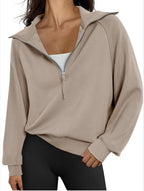 Jocelyn | Womens Half Zip Stand Collar Long Sleeve Running Workout Yoga Top