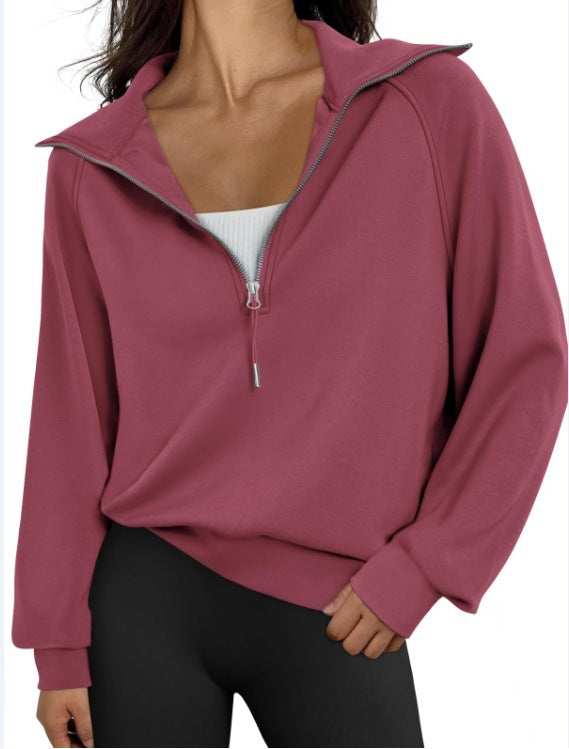 Jocelyn | Womens Half Zip Stand Collar Long Sleeve Running Workout Yoga Top
