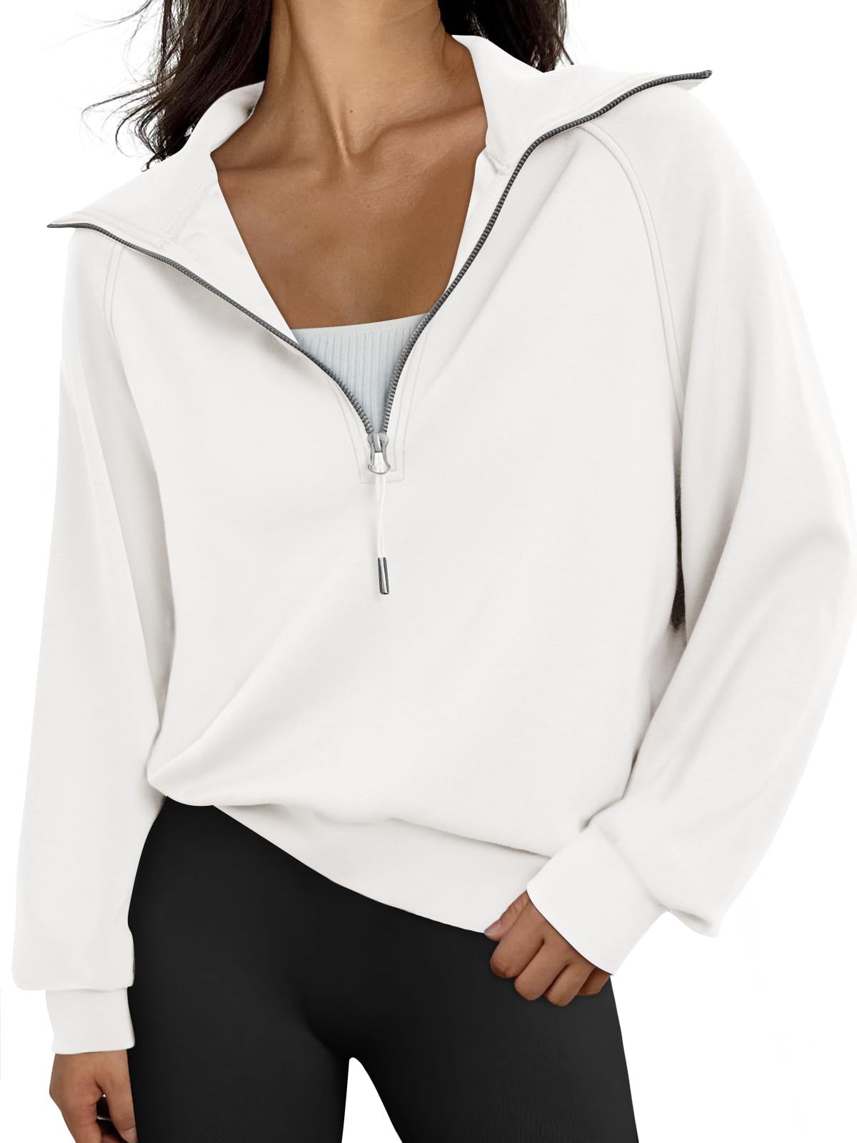 Jocelyn | Womens Half Zip Stand Collar Long Sleeve Running Workout Yoga Top