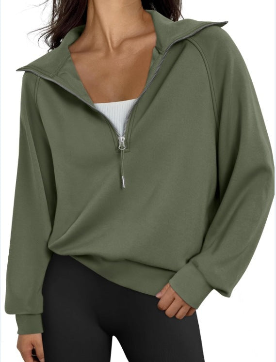 Jocelyn | Womens Half Zip Stand Collar Long Sleeve Running Workout Yoga Top
