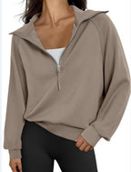 Jocelyn | Womens Half Zip Stand Collar Long Sleeve Running Workout Yoga Top