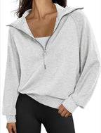 Jocelyn | Womens Half Zip Stand Collar Long Sleeve Running Workout Yoga Top