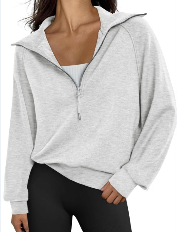 Jocelyn | Womens Half Zip Stand Collar Long Sleeve Running Workout Yoga Top