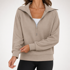 Jocelyn | Womens Half Zip Stand Collar Long Sleeve Running Workout Yoga Top, Design 4