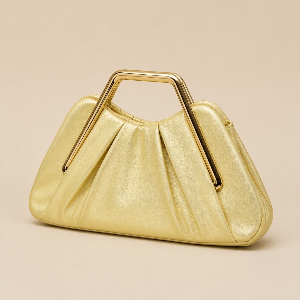 Jodie | Womens Clutch Purse Evening Bag Dinner Party Formal Handbag, Gold
