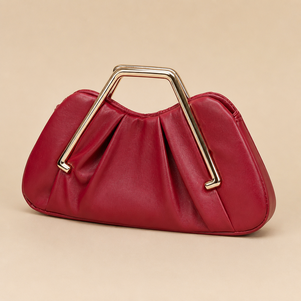 Jodie | Womens Clutch Purse Evening Bag Dinner Party Formal Handbag, Wine Red