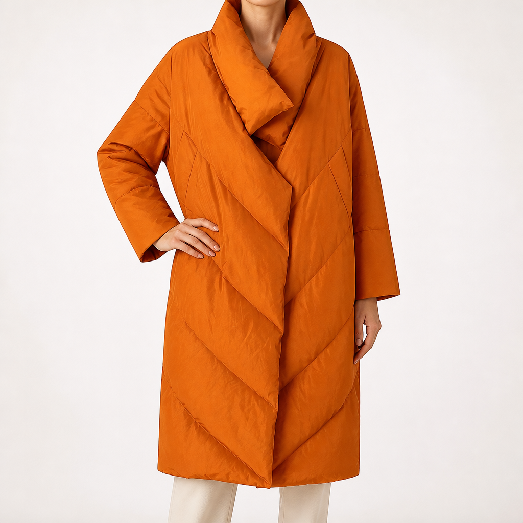 Joelle | Womens Long Puffer Coat Longline Padded Warm Winter Outerwear, Design 1