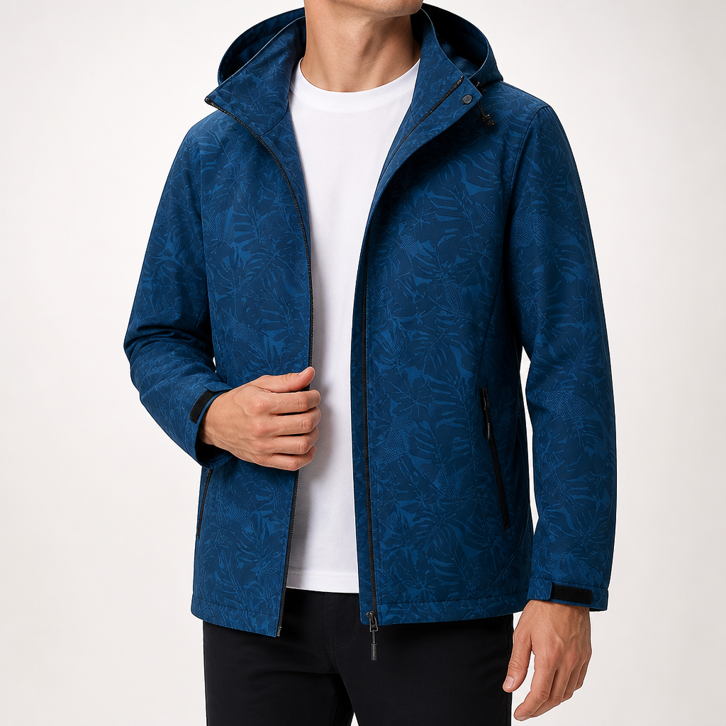 John | Mens Waterproof Windproof Hooded Softshell Outdoor Jacket, Dark Blue