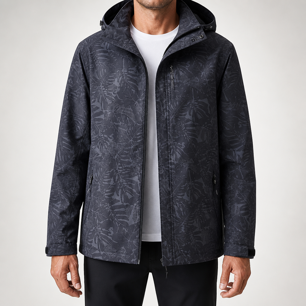 John | Mens Waterproof Windproof Hooded Softshell Outdoor Jacket, Black Gray 2