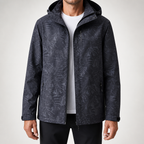 John | Mens Waterproof Windproof Hooded Softshell Outdoor Jacket, Black Gray 2