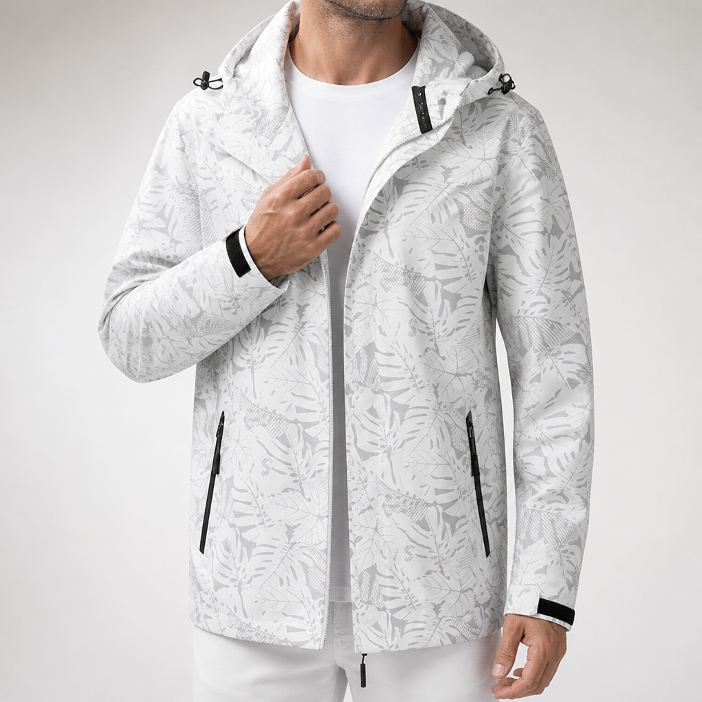 John | Mens Waterproof Windproof Hooded Softshell Outdoor Jacket, Off White 2