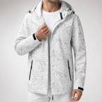 John | Mens Waterproof Windproof Hooded Softshell Outdoor Jacket, Off White 2