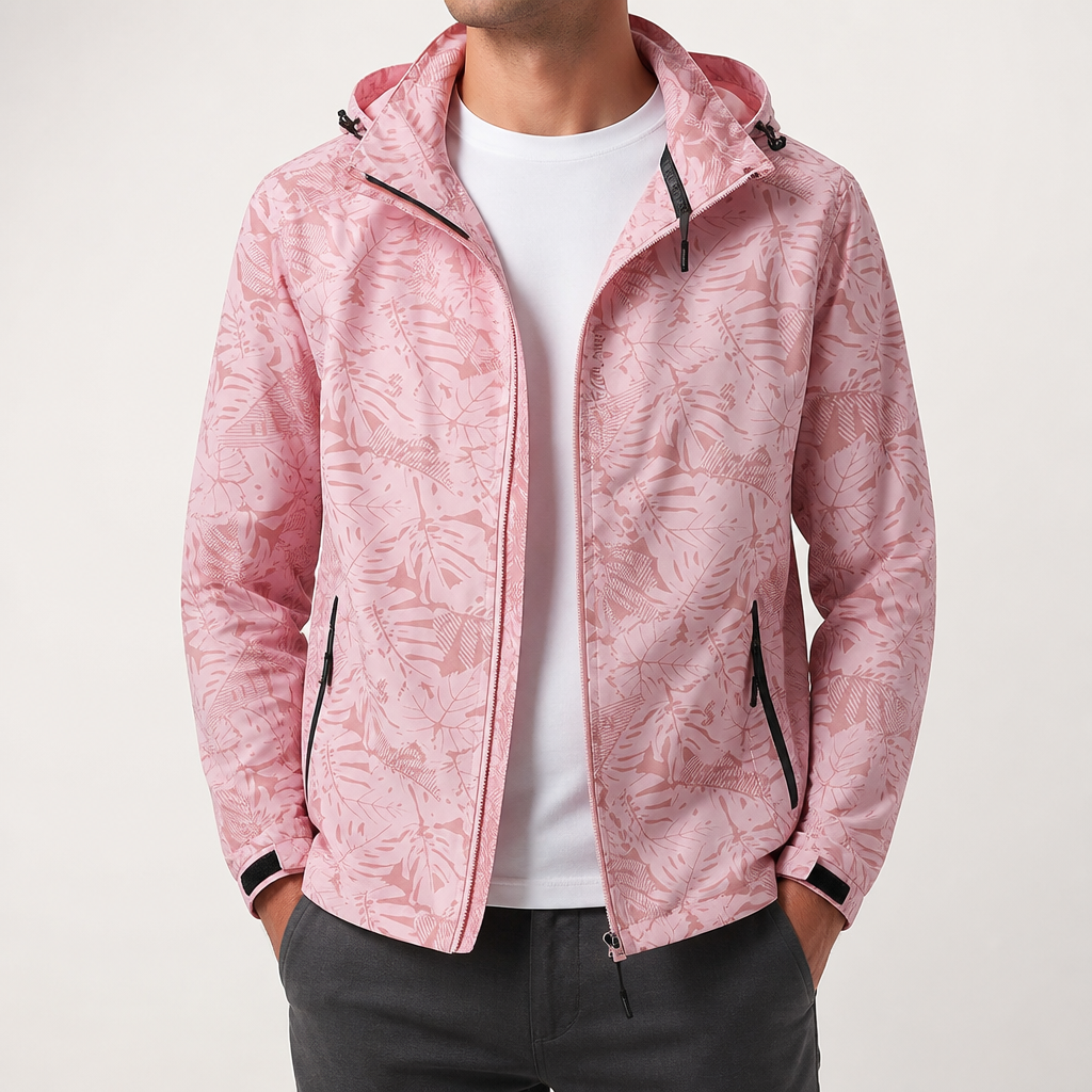 John | Mens Waterproof Windproof Hooded Softshell Outdoor Jacket, Pink