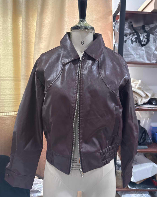 Jolene | Womens Biker Motorcycle Moto Lapel Collar Leather Jacket