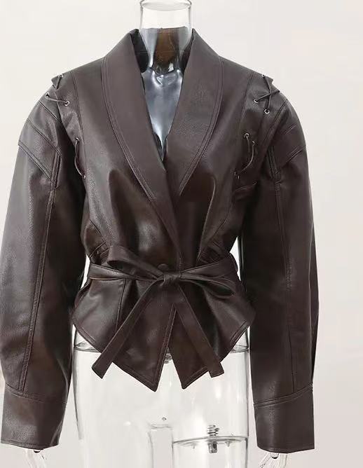 Jolene | Womens Biker Motorcycle Moto Lapel Collar Leather Jacket