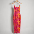 Jolie | Womens Printed Mesh Bodycon Mermaid Maxi Dress Long Sleeve Party Wedding Guest