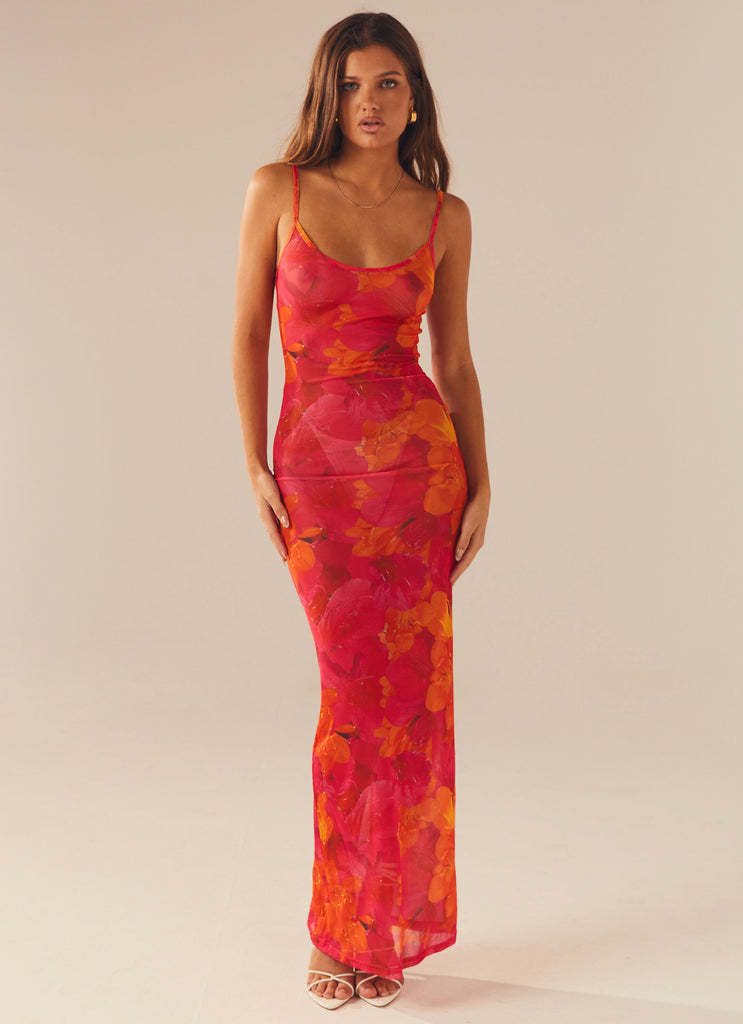 Jolie | Womens Printed Mesh Bodycon Mermaid Maxi Dress Long Sleeve Party Wedding Guest