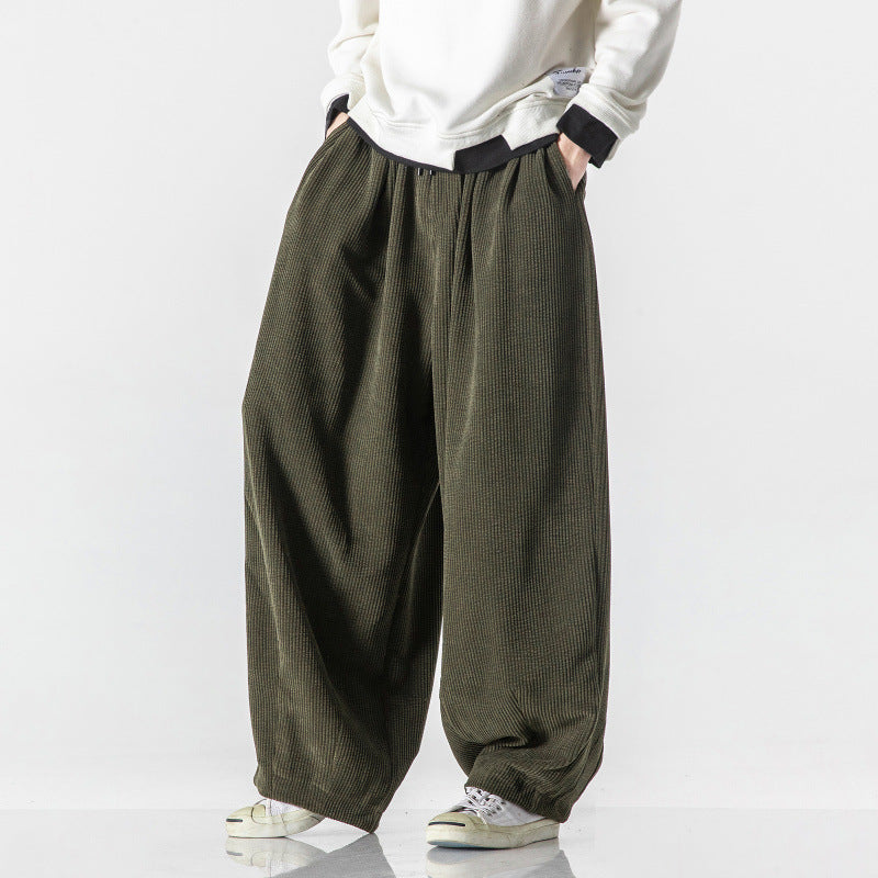 Jon | Mens Corduroy Wide Leg Loose Straight Casual Pants