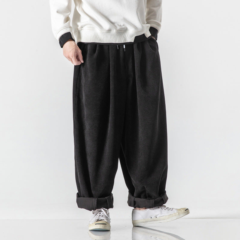 Jon | Mens Corduroy Wide Leg Loose Straight Casual Pants