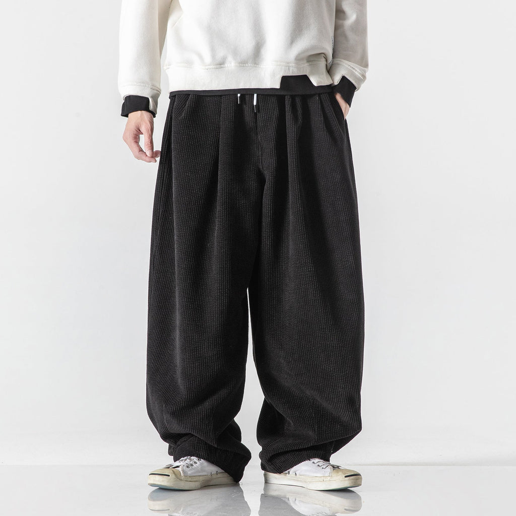 Jon | Mens Corduroy Wide Leg Loose Straight Casual Pants
