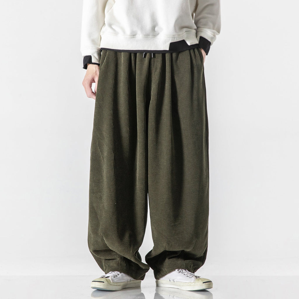 Jon | Mens Corduroy Wide Leg Loose Straight Casual Pants